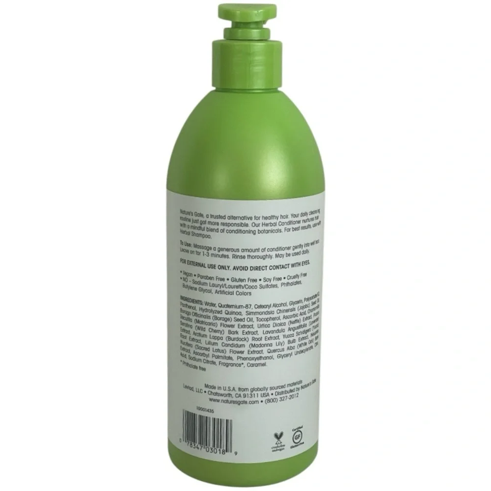 Nature's Gate Herbal Conditioner for Normal Hair 18 fl oz Pump New